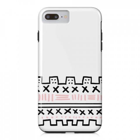 Pink and Black Pattern Play iPhone Case