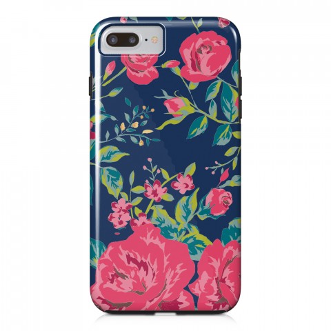 Navy Rose Garden iPhone Case