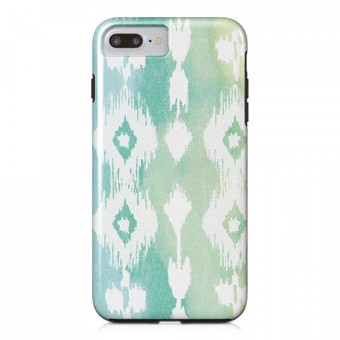 Watercolor Green Ikat iPhone Case