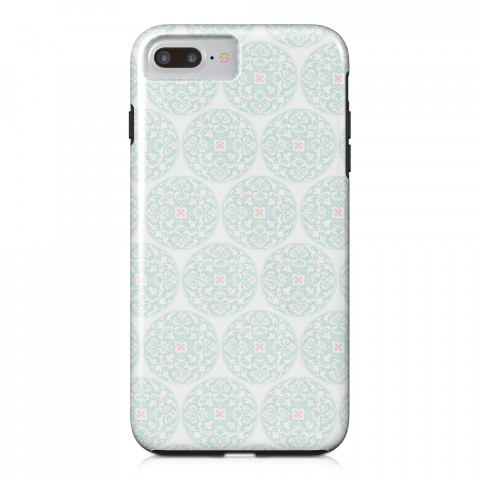 Teal Moroccan Circles iPhone Case