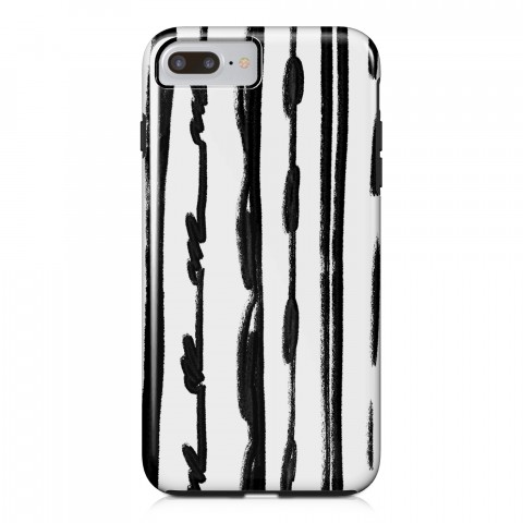 Black Sketched Lines iPhone Case