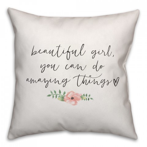 Amazing Things 18x18 Throw Pillow