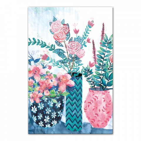 Watercolor Flower Pots 20x30 Canvas
