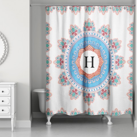 Monogram Medallion Shower Curtain