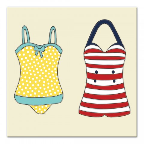 Vintage Bathing Suits Wall Art