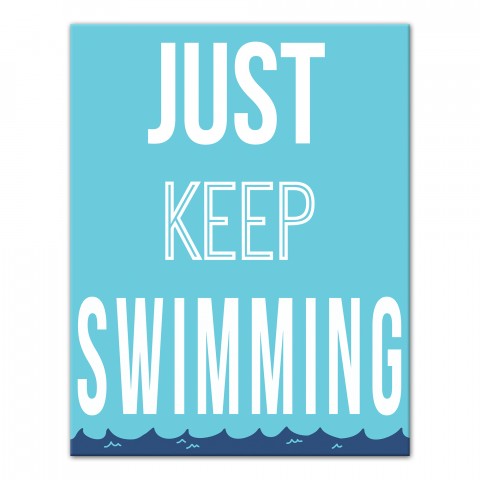 Just Keep Swimming 11x14 Canvas Wall Art