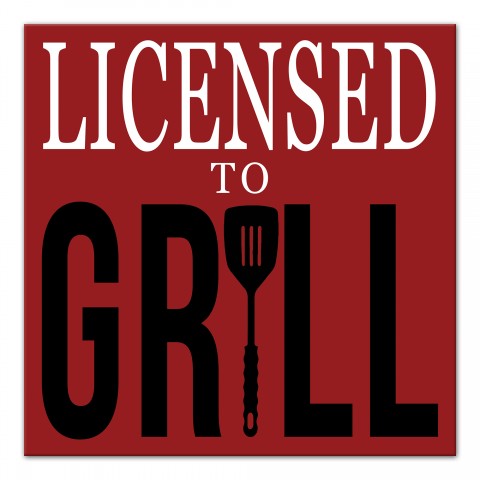 Licensed to Grill 12x12 Canvas Wall Art