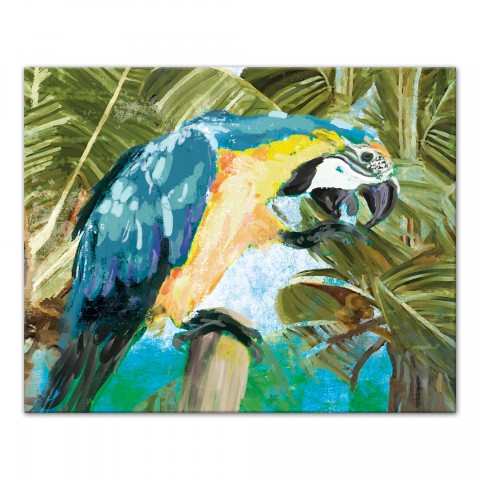 Tropical Blue Macaw 16x20 Canvas Wall Art