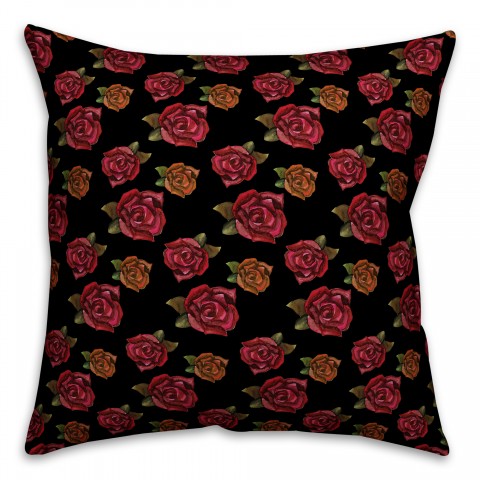 Dark Rose  Outdoor Throw Pillow