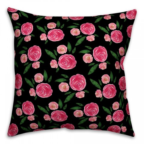 Peony Pattern  Outdoor Throw Pillow