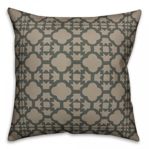 Gray Morrocan Pattern  Outdoor  Pillow