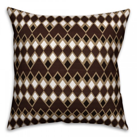 Brown Tribal  Outdoor Throw Pillow