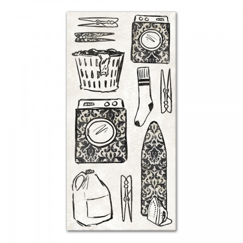 Laundry Essentials Sketch Canvas Wall Art, 10x20