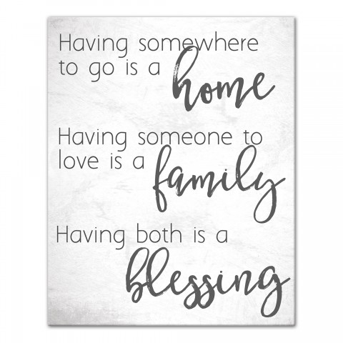 Home Plus Family Equals A Blessing Wall Art