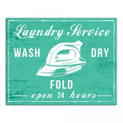 Teal Laundry Service Wall Art