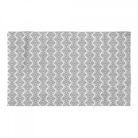 Black and White Damask Area Rug