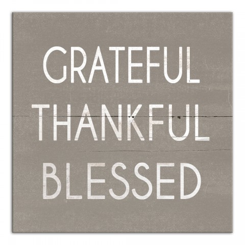 Grateful Thankful Blessed 16x16 Canvas Wall Art