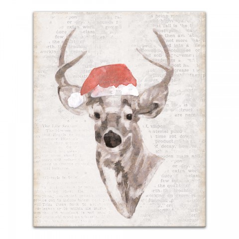 Deer in Winter Wonderland 16x20 Canvas Wall Art