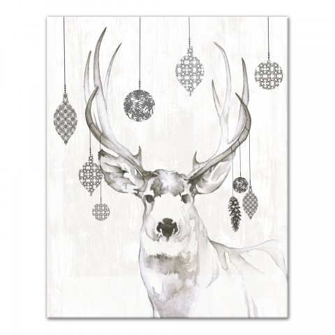 Fawn Wearing a Green Scarf 16x20 Canvas Wall Art