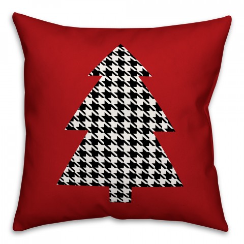 Houndstooth Christmas Tree Pillow