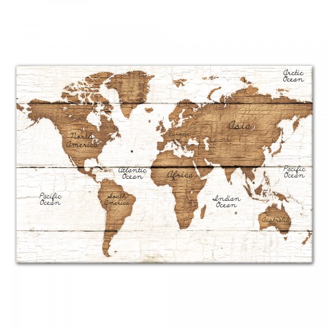 Distressed Wood World Map