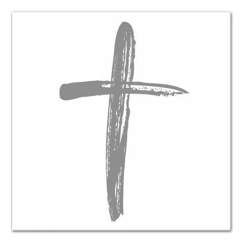 Simple Brushstroke Cross Wall Art