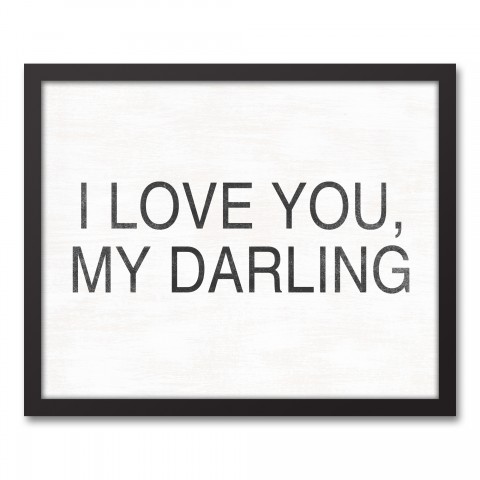 I Love You My Darling 16x20 Black Framed Canvas