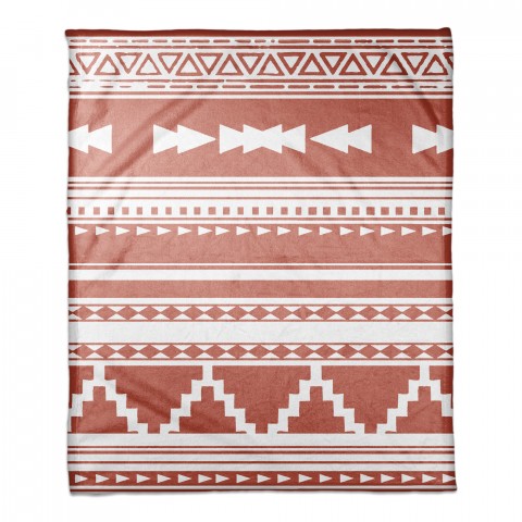 Orange Southwestern Style Coral Fleece Blanket