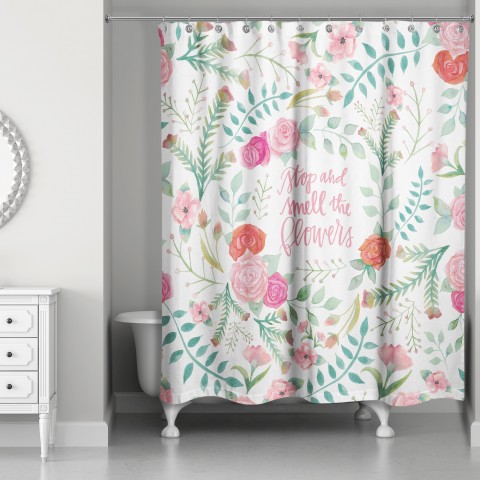  Smell The Flowers 71x74 Shower Curtain