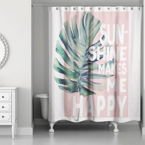  Sunshine Makes Me Happy 71x74 Shower Curtain