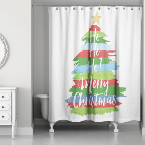 Painty Christmas Tree 71x74 Shower Curtain