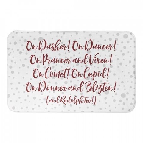 Santa's Reindeer 34x21 Bath Mat