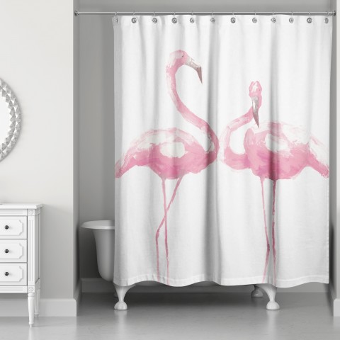 Flamingo Friends 71x74 Shower Curtain