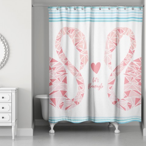 Let's Flamingle 71x74 Shower Curtain