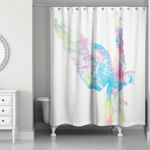 Vibrant Parrot 71x74 Shower Curtain