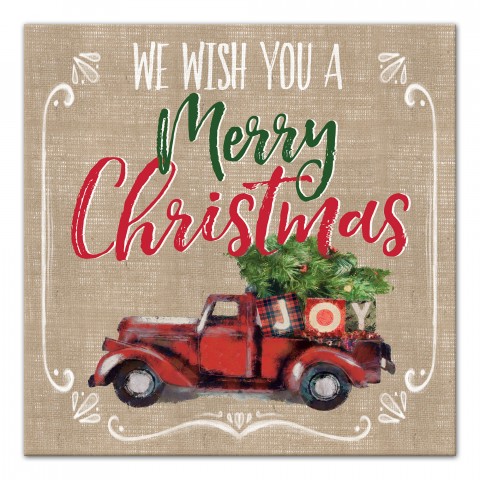 We Wish You a Merry Christmas 16x16 Canvas Wall Art