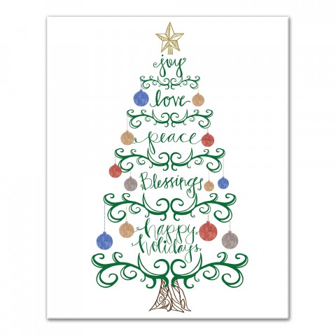 Tree Words 16x20 Canvas Wall Art