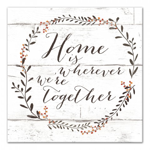 Home is wherever we're Together 20x20 Canvas Wall Art