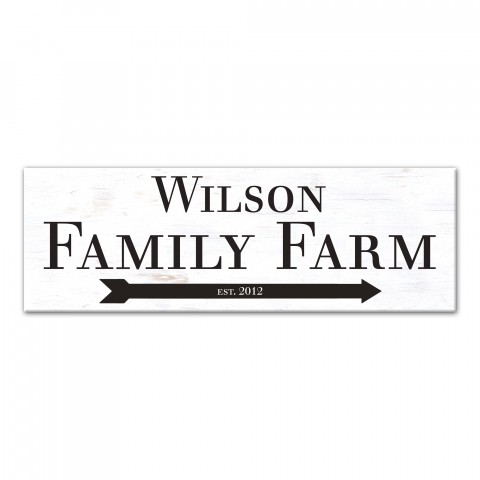 Family Farm 12x36 Personalized Canvas Wall Art