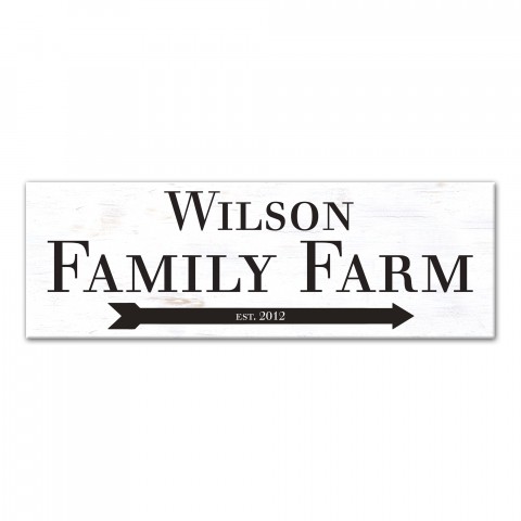 Family Farm 12x36 Personalized Canvas Wall Art