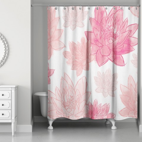 Blush Florals 71x74 Shower Curtain