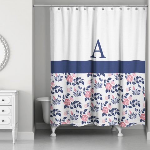 Pink Rose 71x74 Personalized Shower Curtain