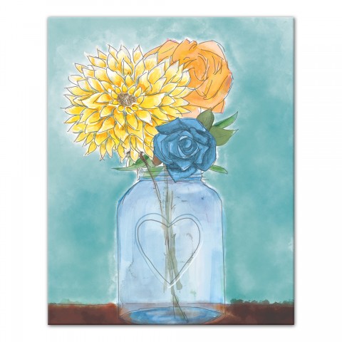 Designs Direct Creative Group Vase of Summer Watercolor Flowers  Wall Art