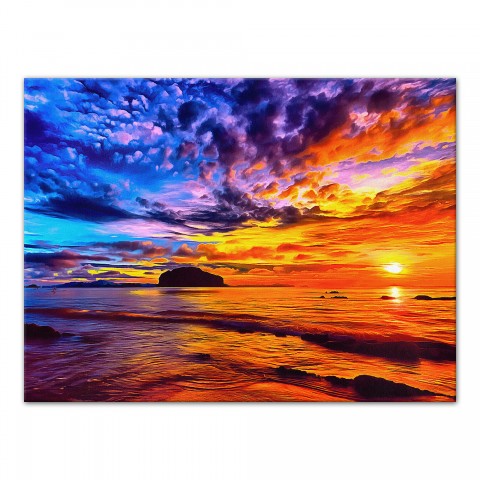 Designs Direct Creative Group Vibrant Colorful Coastal Sunset Wall Art