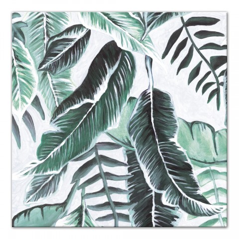 Fresh Green Tropical Palm Leaves Wall Art