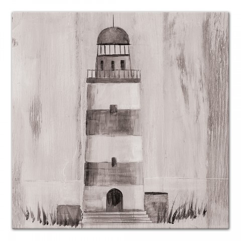Gray Nautical Lighthouse Wall Art
