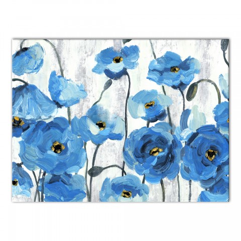 Designs Direct Creative Group Blue Poppies on White Wall Art