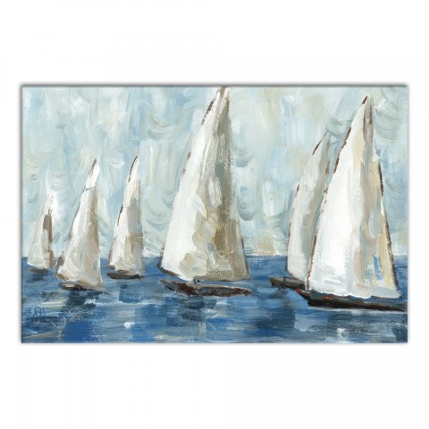 Designs Direct Creative Group Blue Coastal Sailboat Race Wall Art