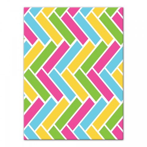 Geometric Colorful Summer Chevron 12x16 Canvas Wall Art