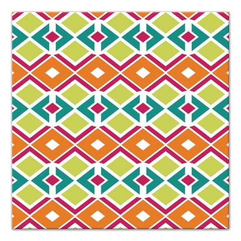 Watercolor Geometric Summer Patterns Canvas Wall Art 12x12 Canvas Wall Art